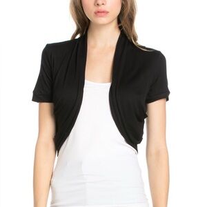 Banana Republic Y2K ERA BLACK BOLERO CROPPED RETRO GOTH Linen Small